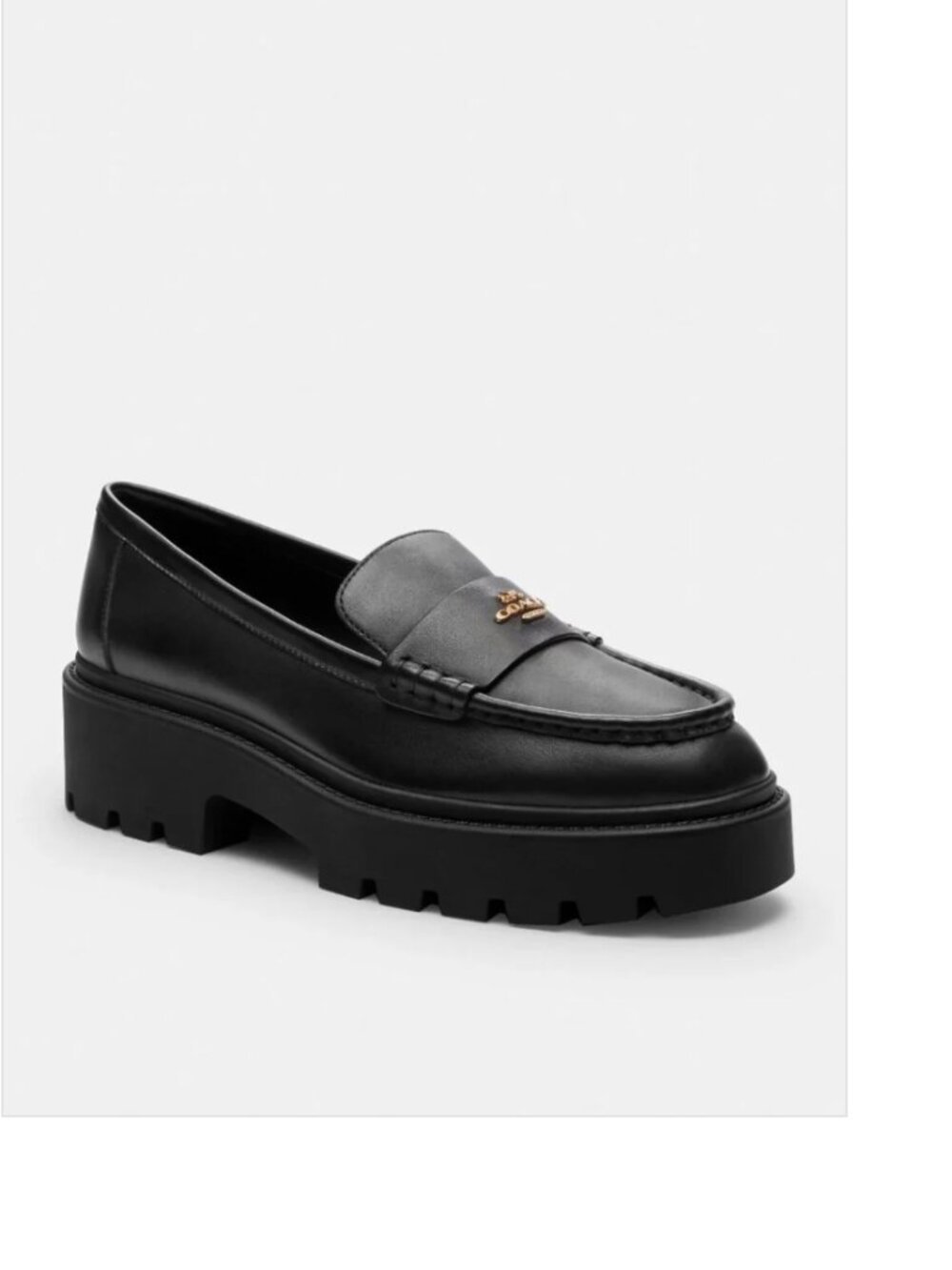 coach lucy leather platform loafer size 7